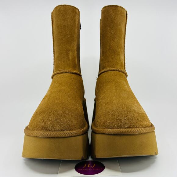 UGG Women's Classic Twin Seam New Heights Chestnut Suede Boots 1158313 Size 7 - Picture 2 of 12